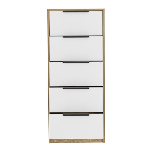 Homeroots 18" White Wood Five Drawer Dresser 544008 - main