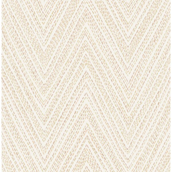 A-Street Prints Lainey Apricot Stitched Chevron Wallpaper 4147-27371 - main