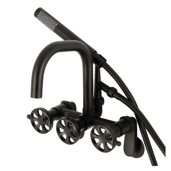 Kingston Brass Wall Mount Clawfoot Tub Faucet, Matte Black AE8450RX - main
