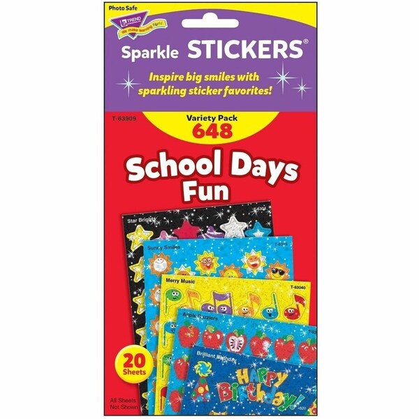 Trend School Days Sparkle Stickers Variety Pack, 648-Piece Set, 2PK T63909 - main
