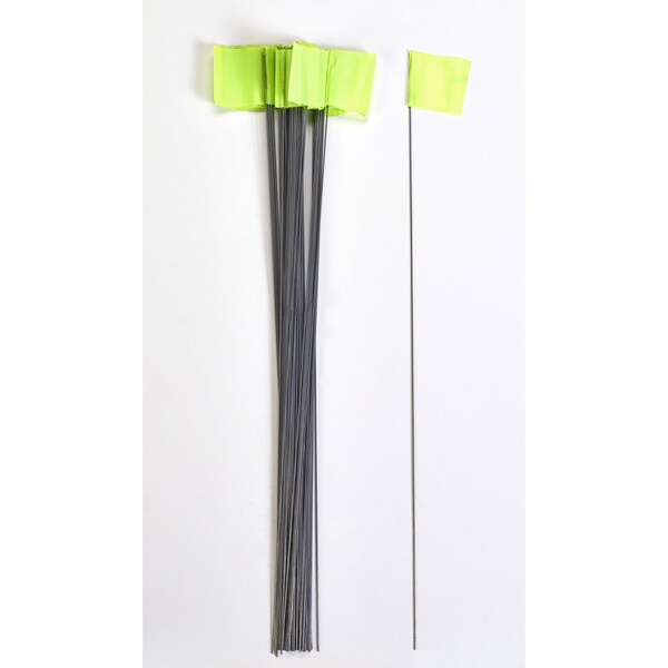 Mutual Industries Wire Marking Flags GLO lime 30in, 1000PK 15901-139-30 - main