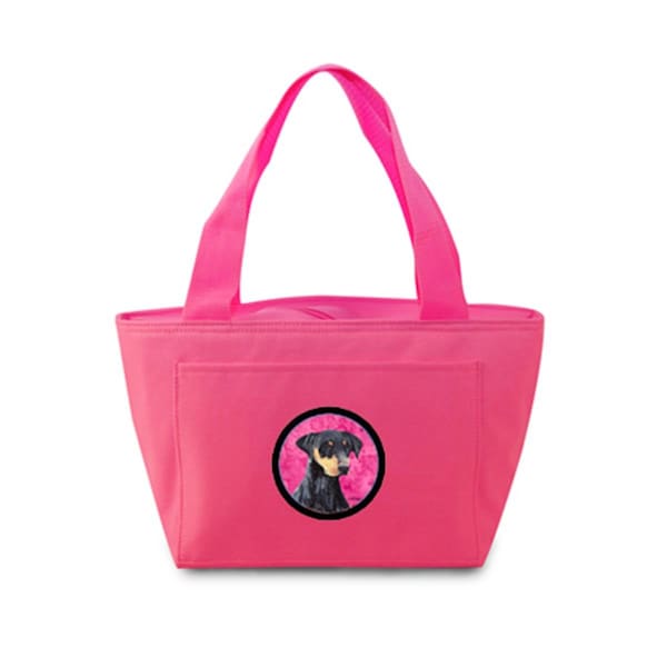 Carolines Treasures 15 x 7 in. Doberman Zippered Insulated School Washable and Stylish Lunch Bag Cooler- Pink SC9126PK-8808 - main