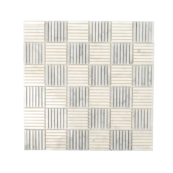 Apollo Tile Gray 12x12 Bianco Carrara Marble Polished Floor and Wall Mosaic Tile 5 sqft/case, 5PK APLDC88L01A - main