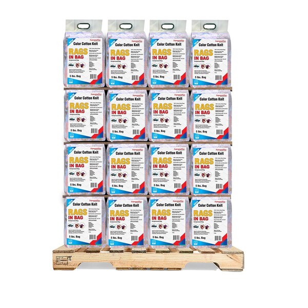 Supremeplus New Color Knit T-Shirt Cleaning Rags, 800 lbs. Pallet, 160 x 5 lbs. Bags, 160PK SP-1421 - main