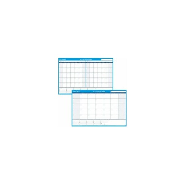 At-A-Glance 30/60 Day Undated Horizontal Wall Planner, 48in x 32in Sheet Size, Blue, Laminated, Erasable PM333-28 - main