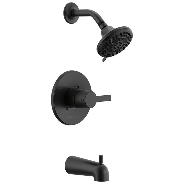 Peerless Flute Tub And Shower Trim Kit In Matte Black PTT14412-BL - main