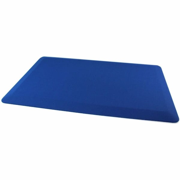 Floortex Antifatigue Mat, 24 in L x 16 in W, 0.8 in Thickness, Polyurethane with Polyester cover, Blue CC1624BLU - main