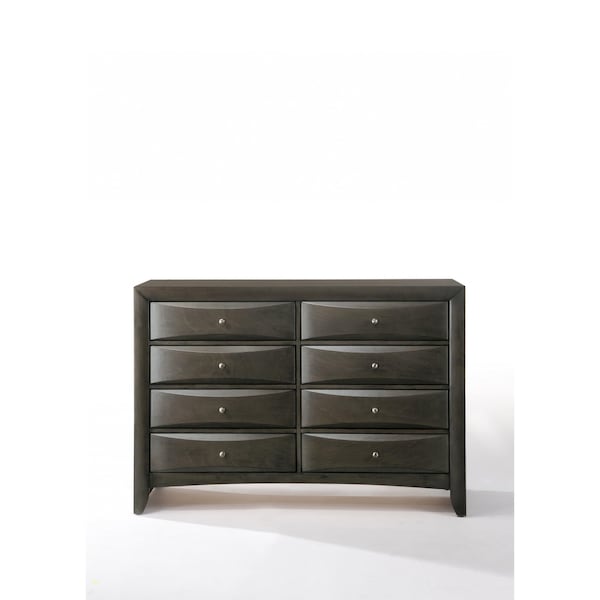 Homeroots 59" Gray Solid Wood Standard Dresser/Chest 318719 - main