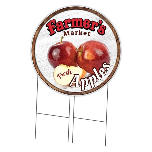 Signmission Farmers Market Apples Double Sided Corrugated Plastic Circle Yard Sign, C-36-CIR-DS-WS-Apples C-36-CIR-DS-WS-Apples - main