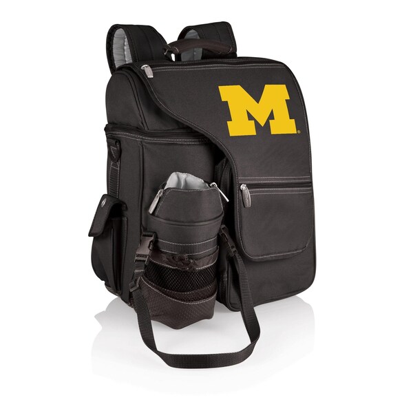 Picnic Time Family Of Brands NCAA Michigan Wolverines Turismo Backpack Cooler with Water Bottle CarrierBlack 641-00-175-344-0 - main