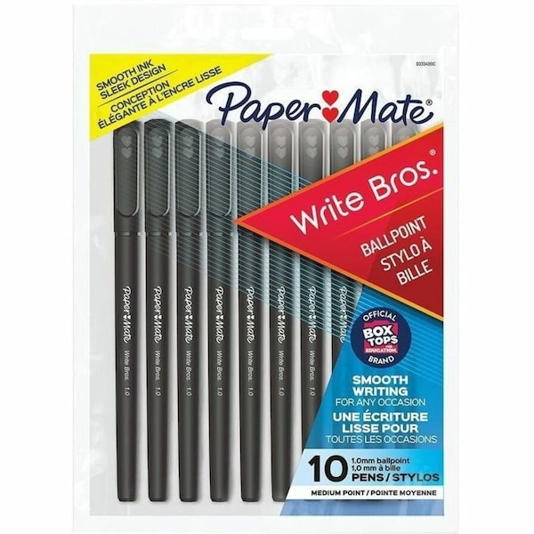 Paper Mate Write Bros Black Ball Point Pen 10 pk 9333499C - main