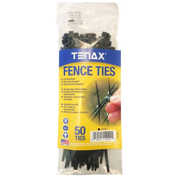 Tenax Fence Ties, 7", Black, PK500 30012009 - main