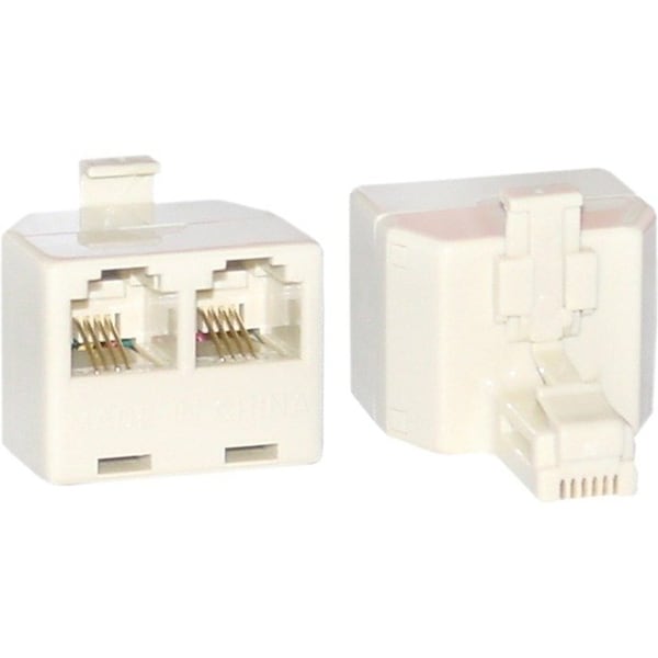 Cable Wholesale RJ11 6P4C Male to 2 RJ11 6P4C Female - Phone Splitter Straight PA-6P4C-ST - main