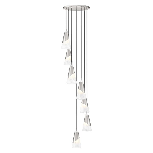 Z-Lite Aimie 7-Light Chandelier, 18 in W x 13 in H, Brushed Nickel 828P6-7R-BN - main