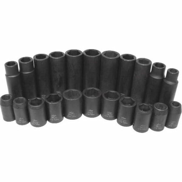 K-Tool International 1/2" Drive Impact Socket black oxide, Deep 6 Pnt 1/2"Dr, 21mm KTI-38221 - main