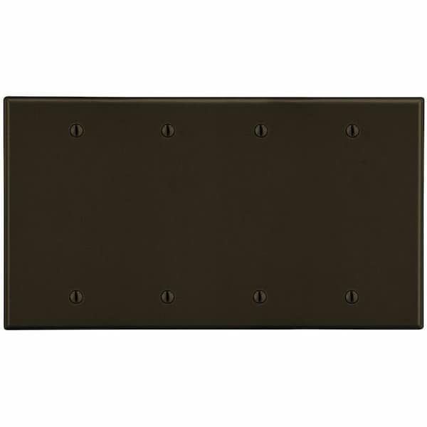 Hubbell Wiring Device-Kellems Wallplate, 4-Gang, 4 Box Mount Blank, Brown P43 - main