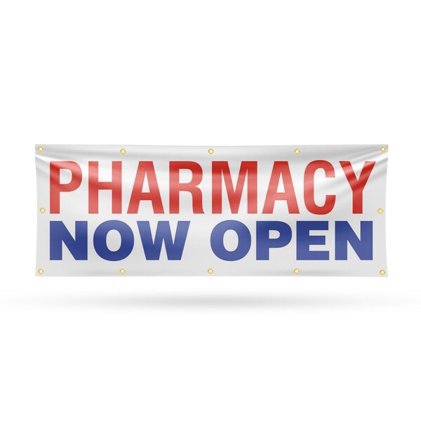 Signmission Pharmacy Now Open, 48 Inch x 120 Inch, Vinyl Banner B-120-30785 - main