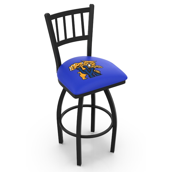 Holland Bar Stool Co 30" Blk Wrinkle Kentucky "Wildcat" Swivel Bar Stool, Jailhouse Back L01830UKYCat - main
