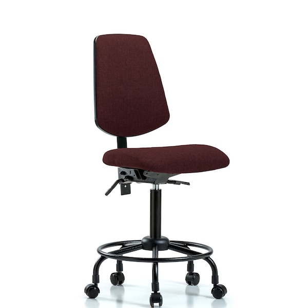 Blue Ridge Ergonomics Fab Med Bench Chair, Bk, RT, Cast, Bur, No Arms, 24" to 31" Height, Burgundy BR-FMBCH-MB-RT-T0-A0-RC-F41 - main