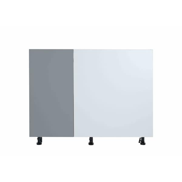 Cambridge Radiance 42inW x 24in D x 34.50inH Ready to Assemble Slab Corner Blind Kitchen Cabinet in Matte Grey SA-BB42-MG-KIT - main