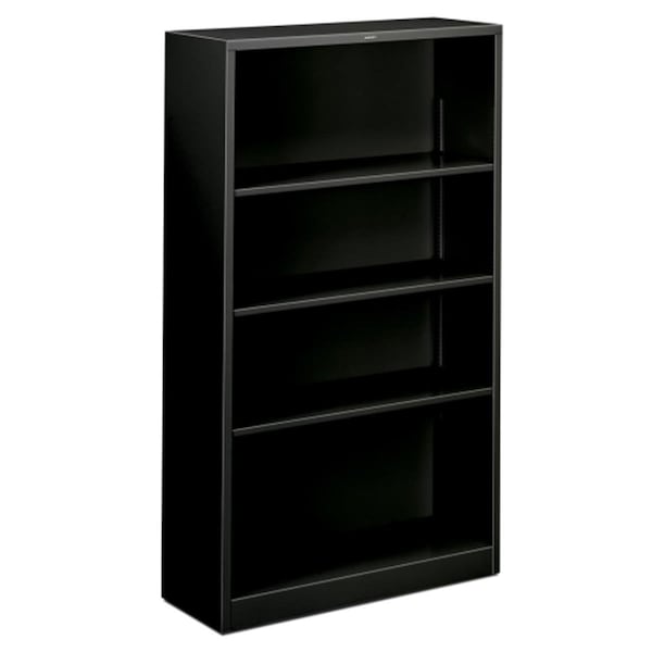 The Hon Co HON 4 Shelf Metal Bookcase 34.5 in. W x 12.63 in. D x 59 in. H Black S60ABCP - main