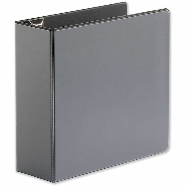 Universal One Comfort Grip Deluxe Plus D-Ring View Binder, 4" Capacity, 8-1/2 x 11, Black UNV30753*** - main
