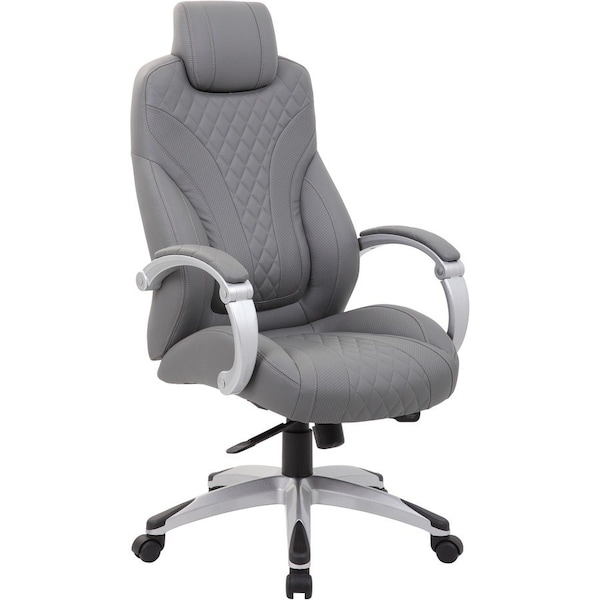 Boss Executive Hinged Arm Chair, Grey B8871-GY - main