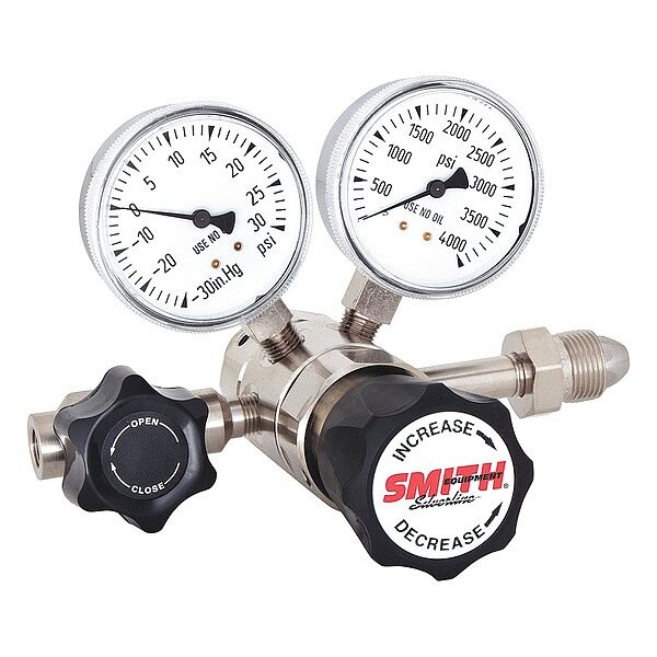 Smith Equipment High Purity Gas Regulator, Industrial Air, Two Stage, 0.965"-14 Inlet, 1/4 in Outlet, 0 to 50 psi 621-03100000 - main
