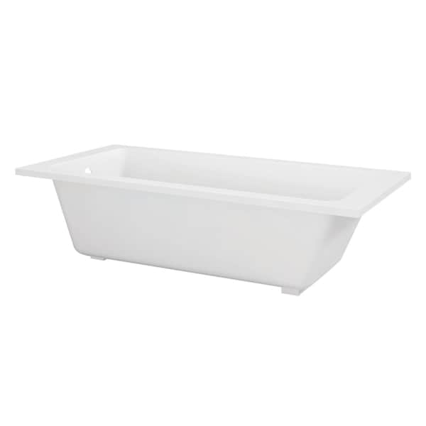Kingston Brass 67" Acrylic Rectangular Drop-In Tub with Anti-Skid Surface, Glossy White VTPN673219T - main