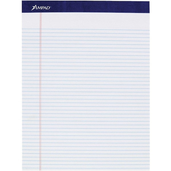Ampad/ Of Amercn Pd&Ppr Ampad, LEGAL RULED PADS, NARROW RULE, 8.5 X 11.75, WHITE, 4PK 20315 - main