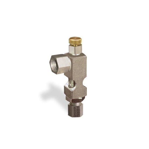 Oil-Rite Angle Sight Feed Valve w/1/4in. Inlet, Solid Gasket - Handwheel, 1/4in. Female NPT, 1/4in. OD Tube B1628-135B2HW - main