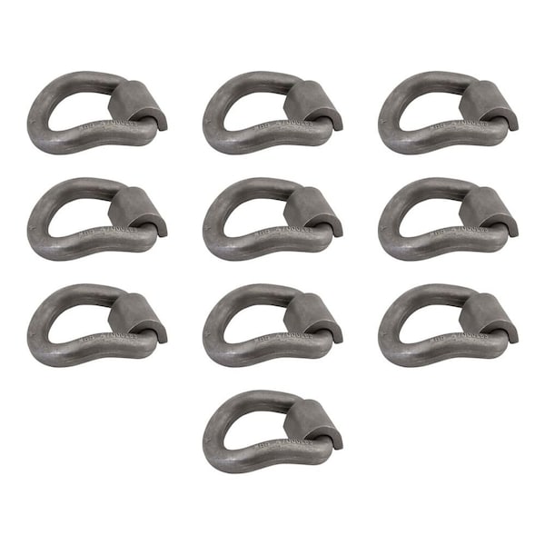 Mytee Products 1in Bent Forged D-Ring w/Weld On Clip, WLL# 15,600 lbs, 10PK D-Ring01-W-Bentx10 - main