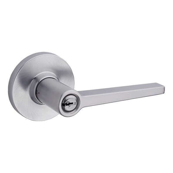 Safelock Daylon Lever with Round Rose Storeroom Lock with 4AL Latch and RCS Strike Satin Chrome Finish SL6500DALRDT-26D - main