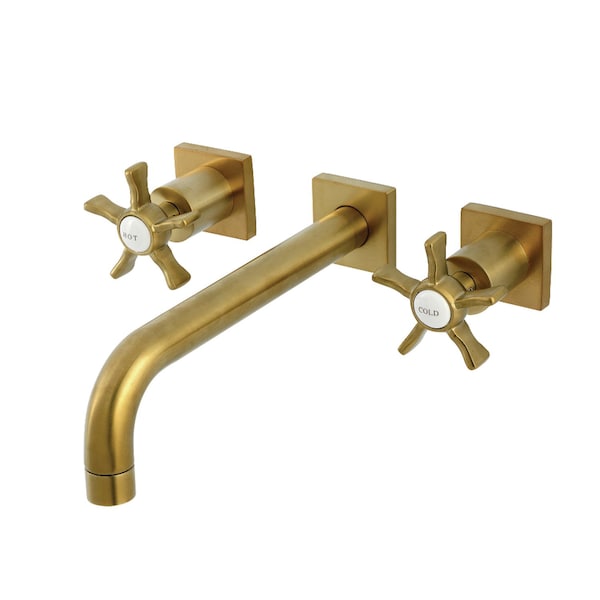 Kingston Brass Two-Handle Wall Mount Tub Faucet, Brushed Brass KS6027NX - main