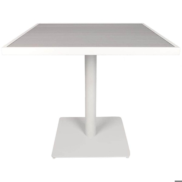 Newtechwood 32 5/8" PolyAluminum Square Table in Icelandic Smoke White OD-SPT-721-SW - main