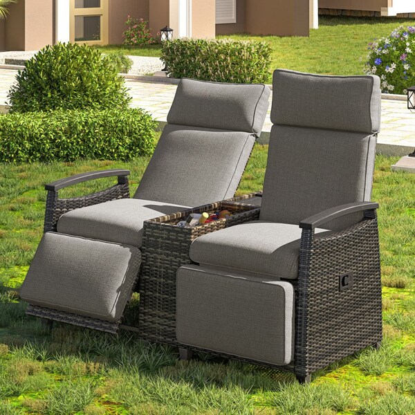 Homeroots 24" Brown Metal Outdoor Accent Chair with Storage with Brown Cushion 625687 - main