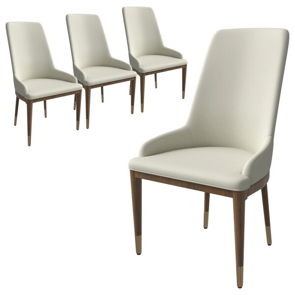 Leisuremod Viva Collection Modern Wooden Dining Chair in Taupe, 4PK VC24TP4 - main