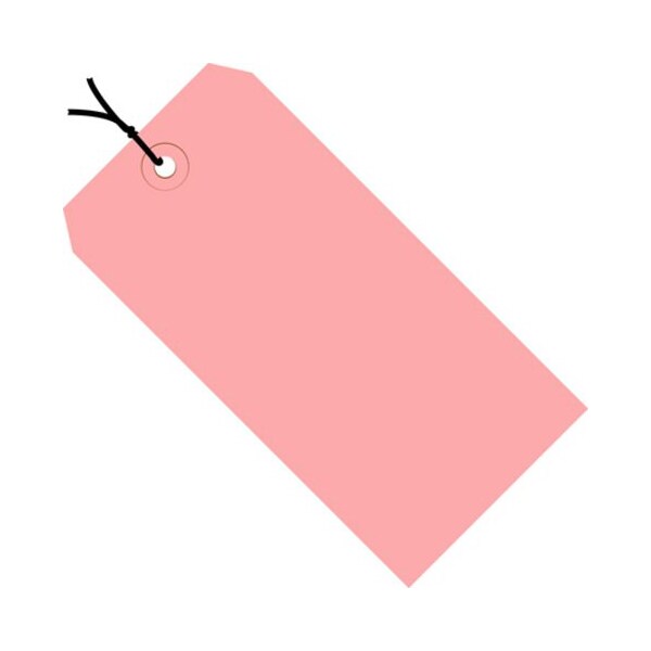 Partners Brand Shipping Tags, Pre-Strung, 13 Pt., 3 1/4" x 1 5/8", Pink, PK1000 G11022J - main