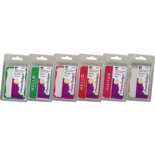 Charles Leonard Self-Adhesive Name Badges, Hello, Red, PK1200 93535 - main