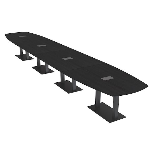 Skutchi Designs Arc Rectangle Meeting Room Table, 45 in W, 240 in L, Black HAR-AREC-48X240-DOU.BK-U999ST19-EBLK - main