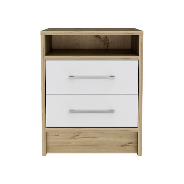 Homeroots 20" Wood Two Drawer Nightstand 477916 - main