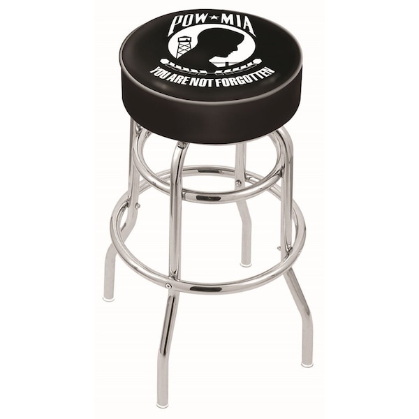 Holland Bar Stool Co 30" 4" POW/MIA Cushion Seat, Double-Ring Chrome Swivel Bar Stool L7C130POWMIA - main