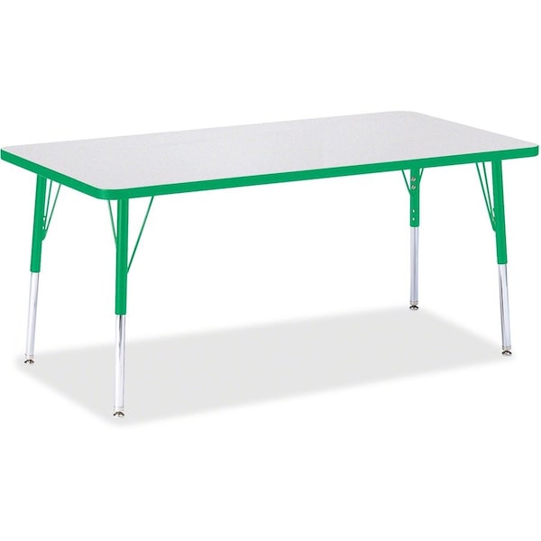 Jonti-Craft Berries Rectangle Activity Table, 30 in. x 60 in., A-height, Freckled Gray/Green/Gray 6408JCA119 - main