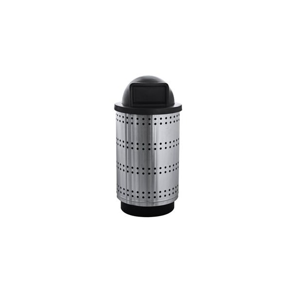 Witt Industries 50 Gallon Outdoor Decorative Stainless Steel Receptacle, Dome Top PC55P-SP1-DT - main