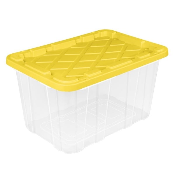Sterilite Storage Tote with Lid, Yellow Lily, 28-1/2 in L, 19-5/8 in W, 15-1/2 in H 50759Y04 - main