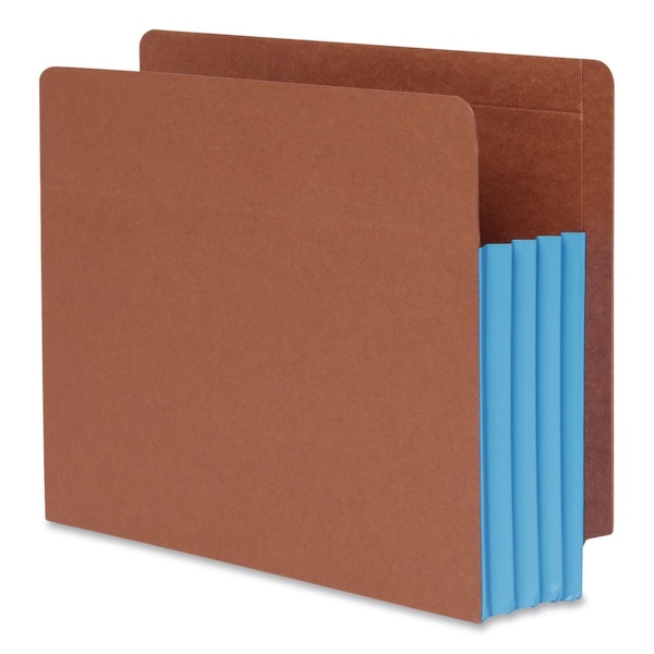 Pendaflex End Tab File Pocket, Blue Gusset, 3.5" Expansion, Letter Size, Brown/Blue, 10PK 1007026 - main
