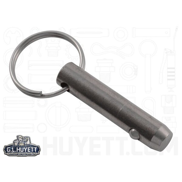 Huyett Detent Pin, 300 Stainless Steel, 0.375 in Dia x 1.000 in Effective Length x 0.379 in Hole Dia DTPS-0375-1000 - main