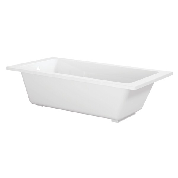 Kingston Brass 67" Acrylic Rectangular Drop-In Tub with Anti-Skid Surface, Glossy White VTPN673419T - main