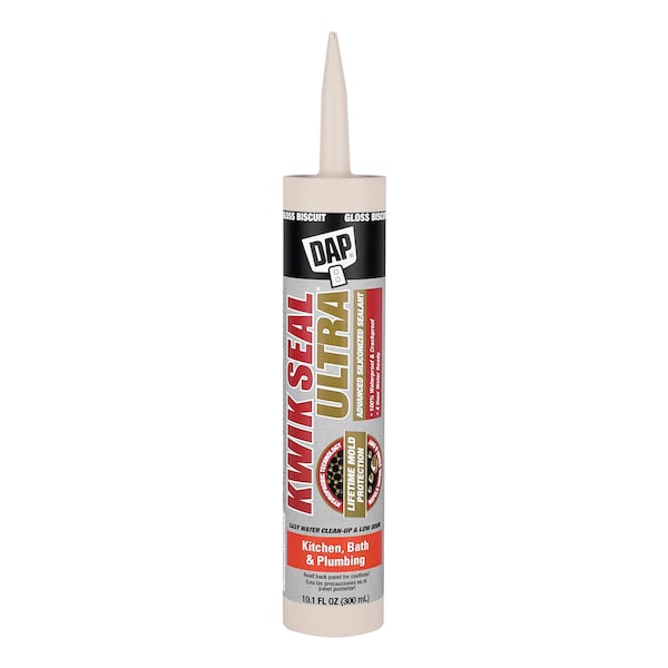 Dap Acrylic Latex Sealant, 10 oz, Cartridge, Gloss Biscuit, Acrylic Latex Base, Kwik Seal Ultra 18899 - main