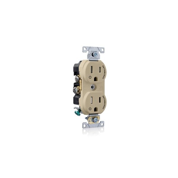 Leviton Dec Plus Dup 15A 125V TR 2Mrk-Ctrl Ivr TBR15-S2I - main